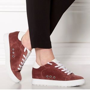 STEVE MADDEN mauve pink velvet Steal platform wedge sneakers‎ size 10